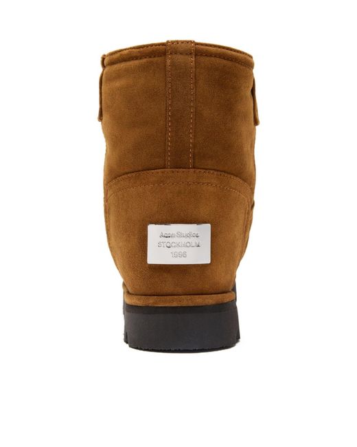 Acne Brown Shearling-Lined Leather Boots