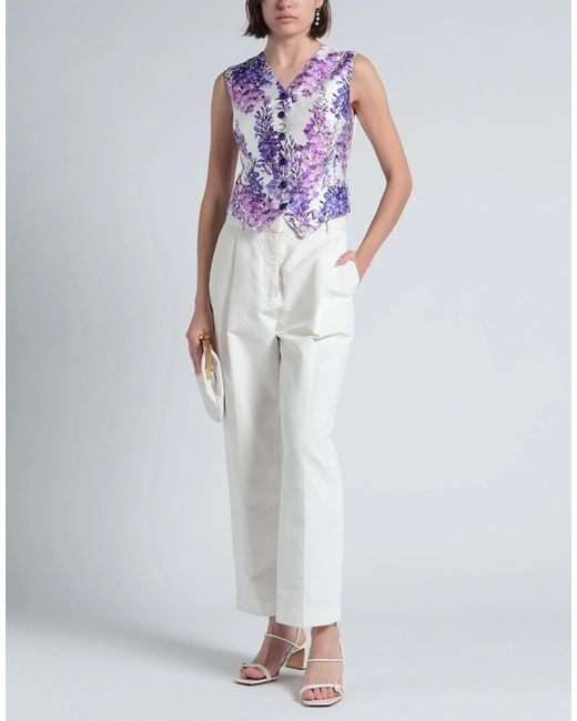 Dolce & Gabbana Purple Sleeveless Printed Top