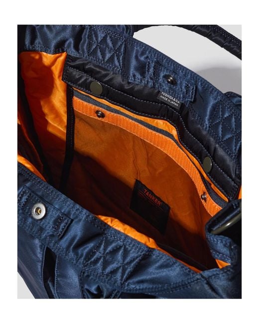Porter-Yoshida and Co Blue Tanker Double Handle Shoulder Bag for men