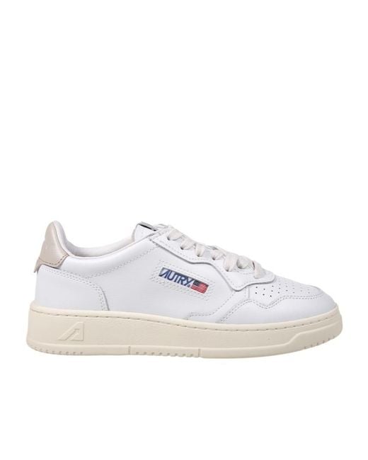 Autry White Medalist Perforated Leather Sneakers