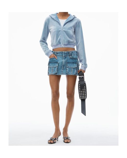 Alexander Wang Blue Velvet Hoodie