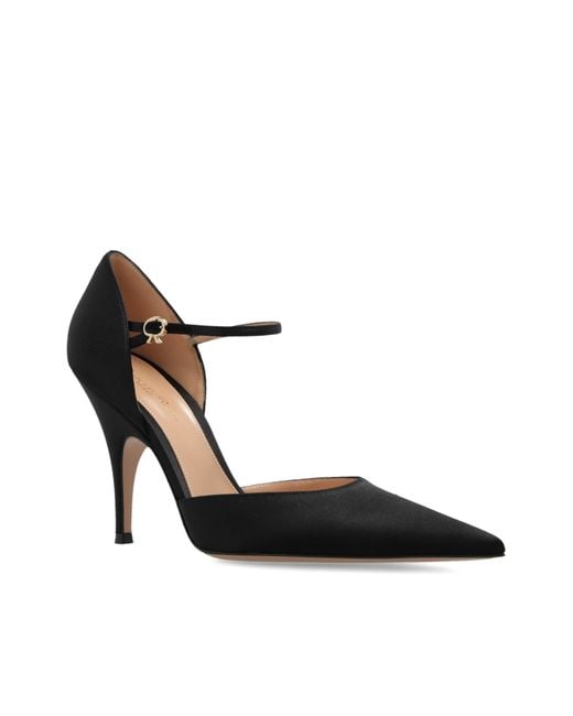 Gianvito Rossi Black Sofia D'Orsay Patent Leather Pumps
