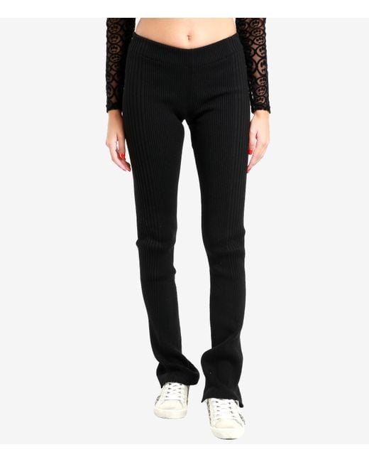 Barrow Black Low-Rise Ribbed Trousers