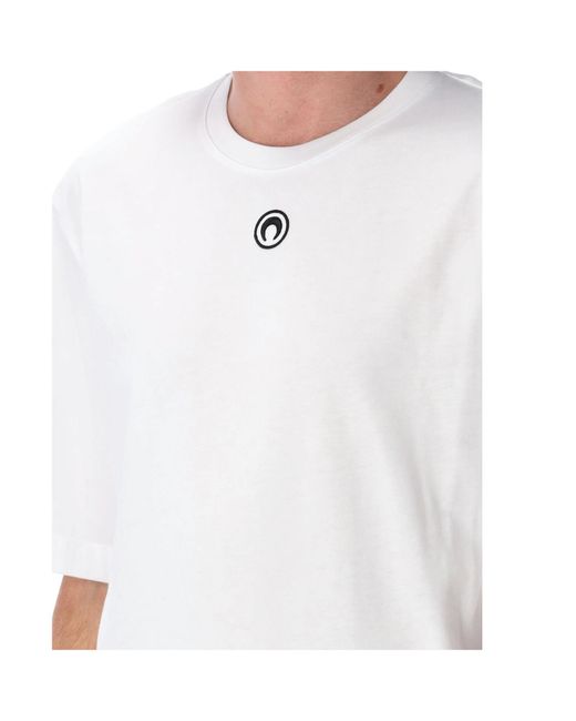 MARINE SERRE White Moon Embroidered Crewneck T-Shirt for men