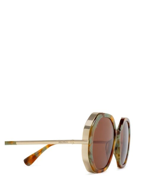 Max Mara Brown Irregular Frame Sunglasses