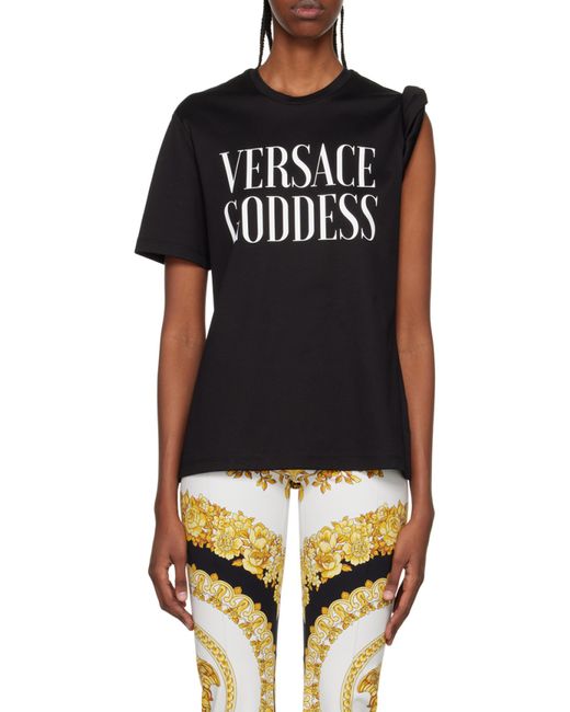 Versace Black Logo Printed Crewneck T-Shirt