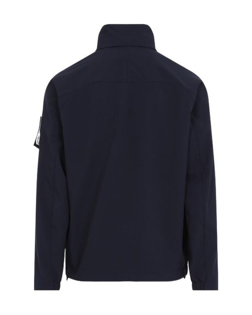 Stone Island Blue High-Neck Zipped Jacket for men
