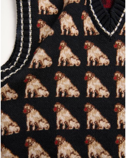 Valentino Black Petit Charles Jacquard Wool Gilet