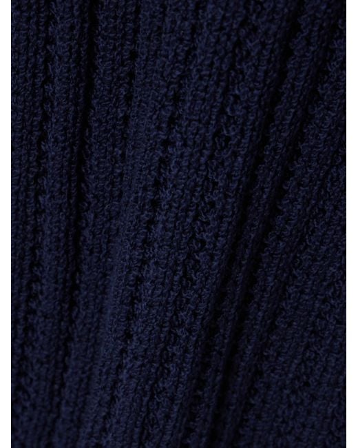 The Elder Statesman Blue Hollow Knit Maxi Skirt