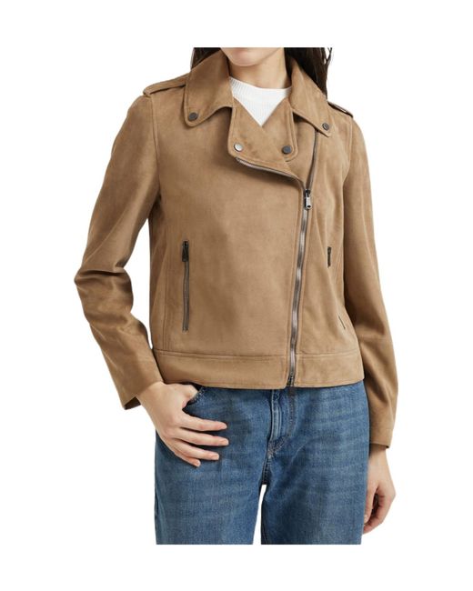 Brunello Cucinelli Blue Leather Jacket