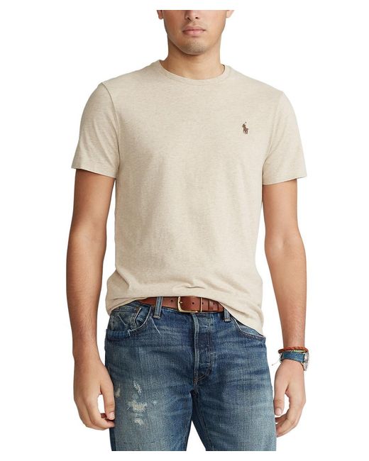 Polo Ralph Lauren Natural Logo Embroidered Crewneck T-Shirt for men