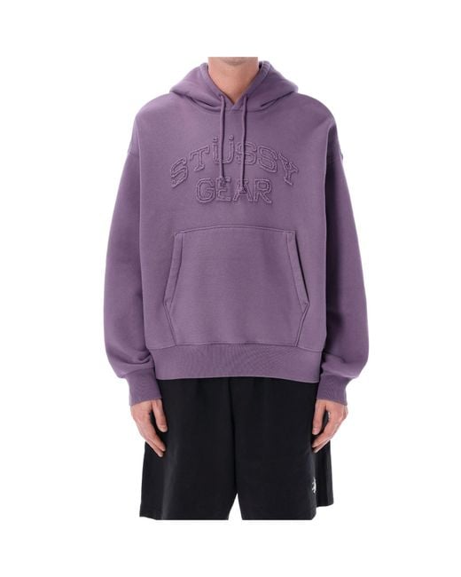Stussy Purple Drawstring Hooded Sweatshirt for men