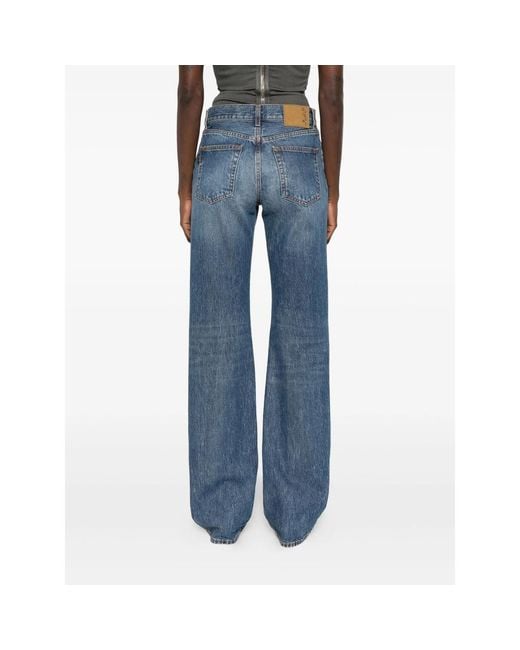 Haikure Blue Logo Patch Straight-Leg Jeans