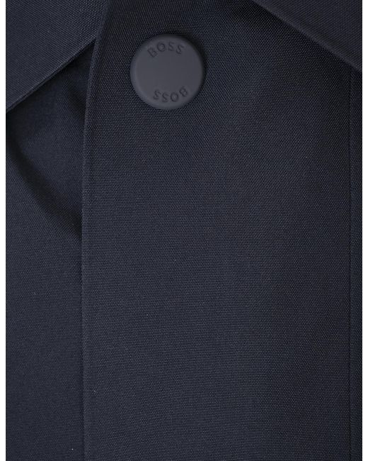 Boss Blue Boss Water-Repellent Button-Up Coat for men