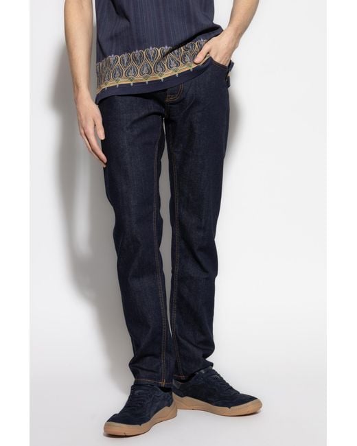 Etro Blue Five-Pocket Jeans for men