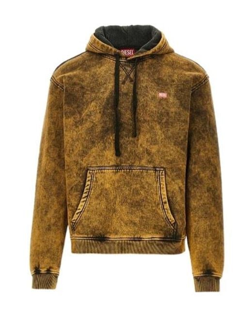DIESEL Green Hooded Sweatshirt for men