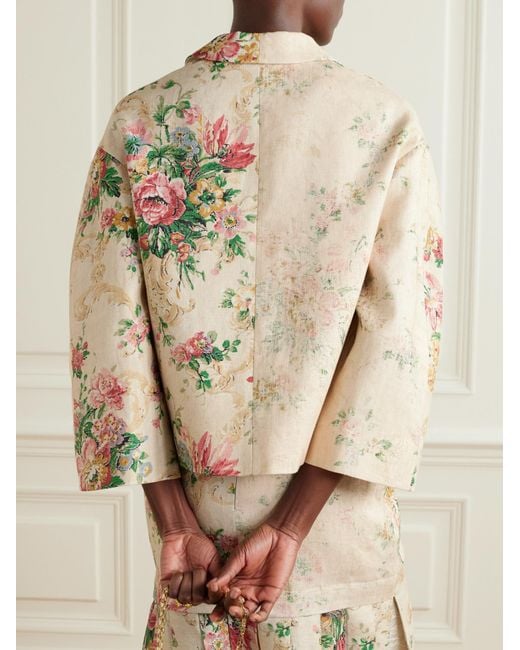 Erdem Natural Floral Print Casual Jacket