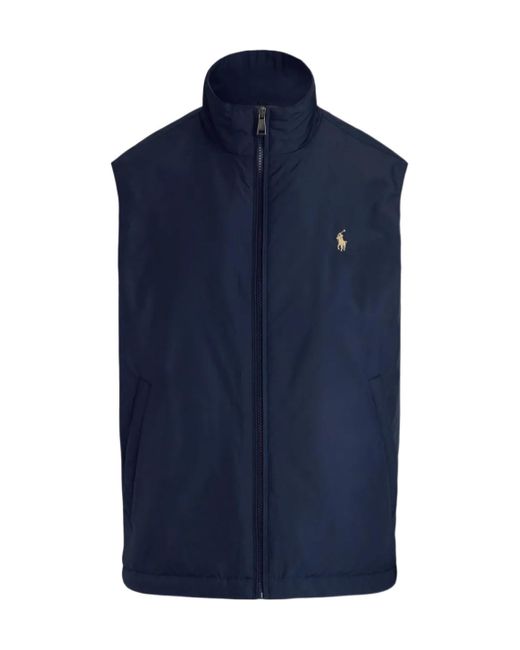 Polo Ralph Lauren Blue Ralph Lauren Padded High-Neck Down Vest for men