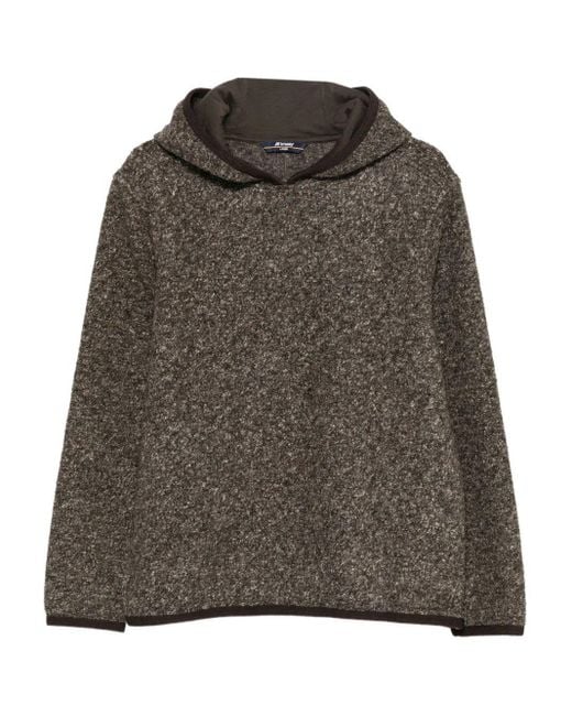 K-Way Green Long-Sleeved Trim-Detailed Hoodie for men