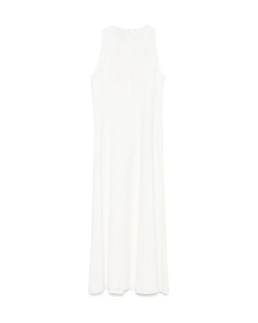 Antonelli White Round-Neck Sleeveless Dress