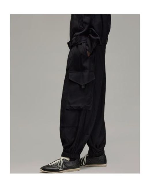 Y-3 Black Twill Pants for men