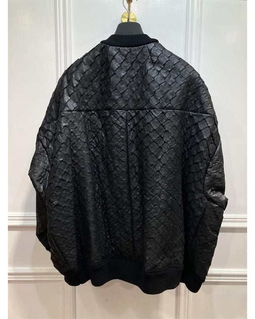 Rick Owens Black Long-Sleeved Silhouette Leather Jacket for men