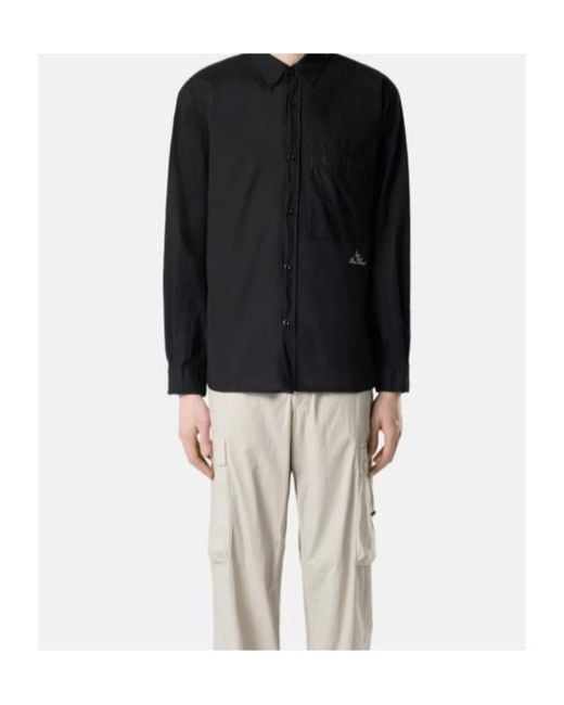 Stone Island Black Buttoned Oxford Shirt for men