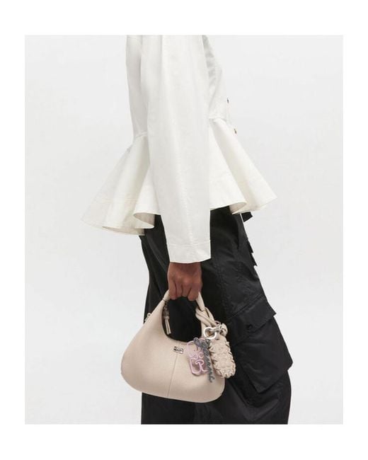 Ganni Natural Zip-Up Mini Handbag