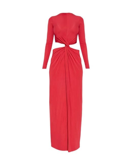 Cult Gaia Red Keri Cut-Out Twisted Maxi Dress