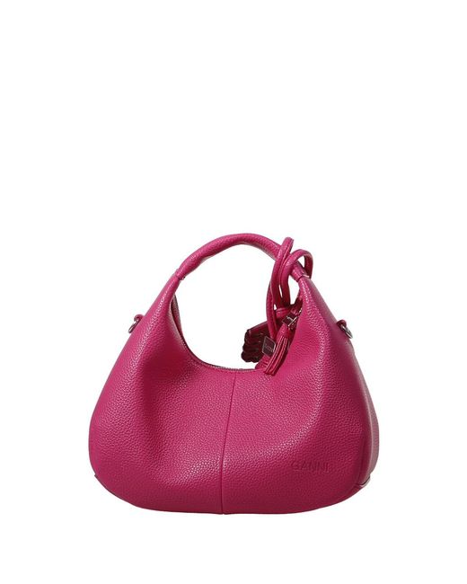 Ganni Pink Cabaret Mini Hobo Shoulder Bag