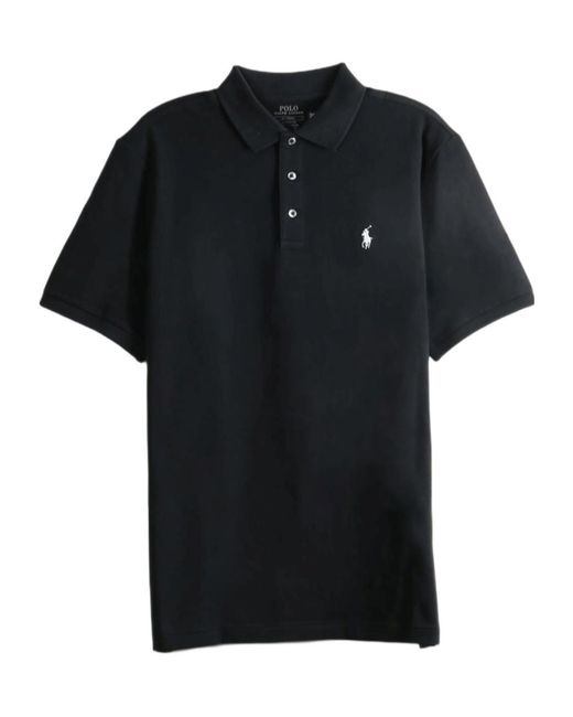 Polo Ralph Lauren Black Logo-Embroidered Polo Shirt for men