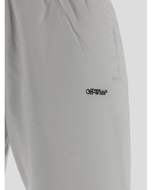 Off-White c/o Virgil Abloh Gray Scribble Diag Print Track Shorts for men