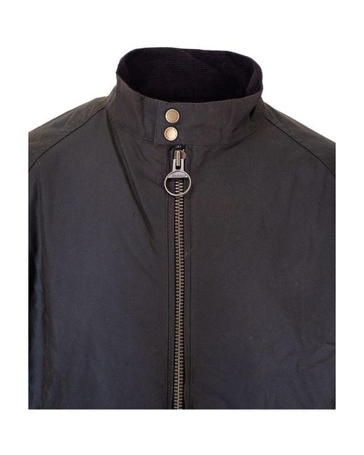 Barbour Black Zipped Bomber Jacket for men