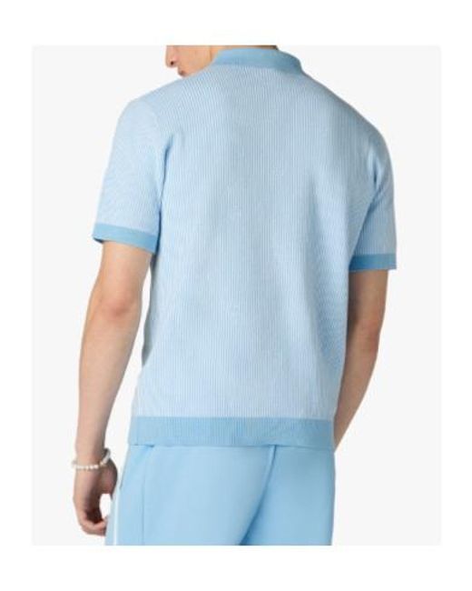 Casablanca Blue Striped Logo Polo Shirt for men