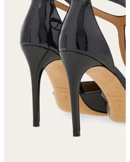Ferragamo Black T-Strap Stiletto Pump