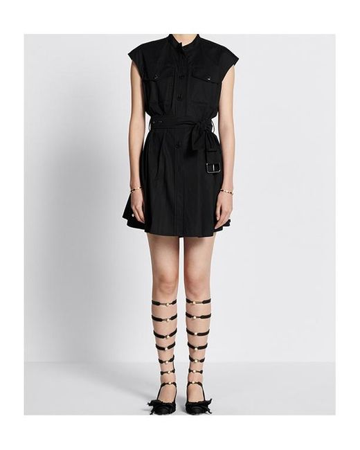 Dior Black Short Dress In Cotton Gabardine