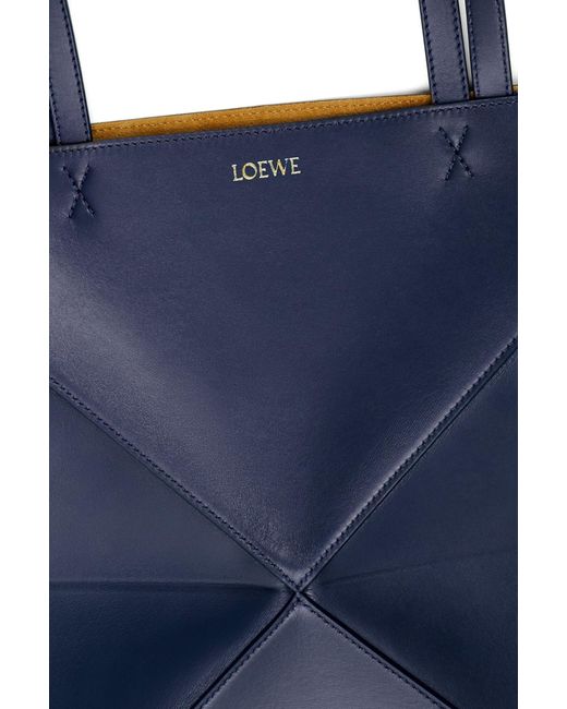 Loewe Blue Puzzle Fold Medium Top Handle Bag