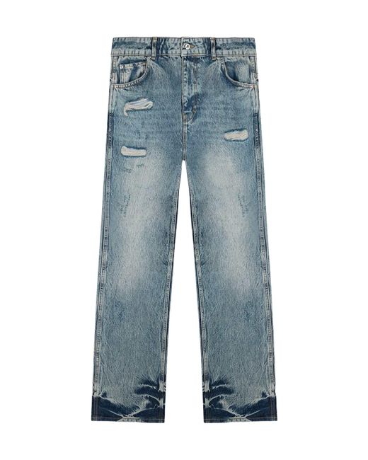 Represent Blue R3 Distressed Baggy Jeans for men