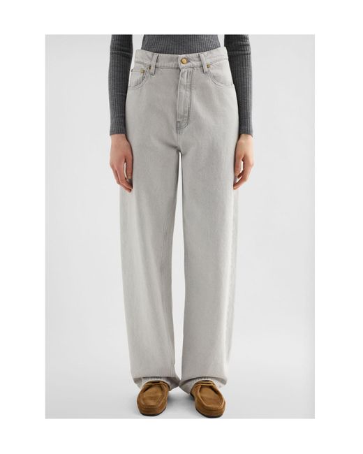 Jil Sander Gray Loose Denim Trousers