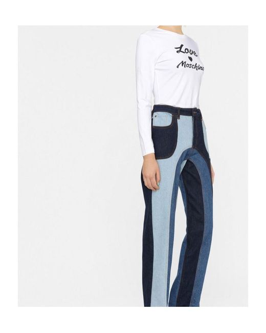 Moschino White Logo-Print Long-Sleeve T-Shirt