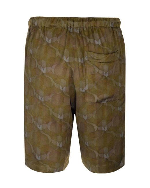 Dries Van Noten Green Rope Printed Shorts for men