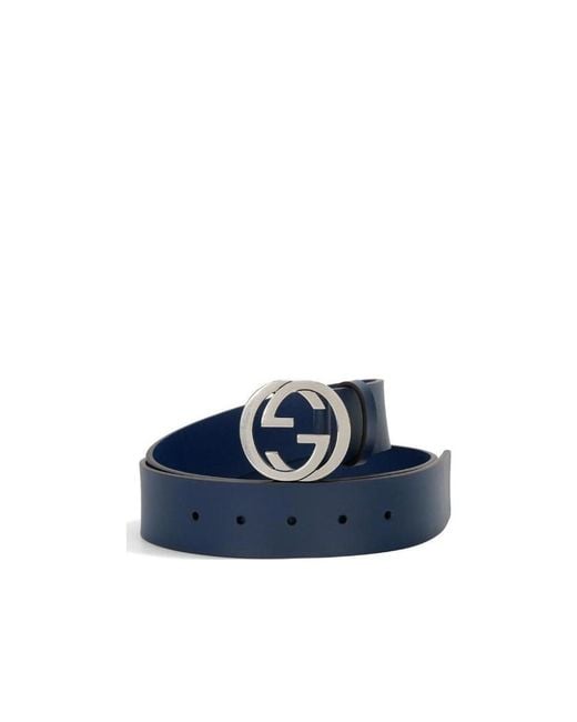 Gucci Blue Double G Buckle Belt for men