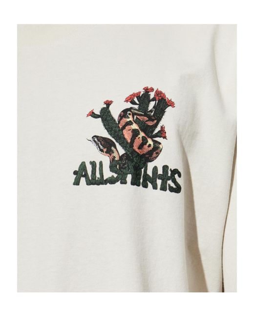 AllSaints White Crew Neck Short-Sleeved T-Shirt for men