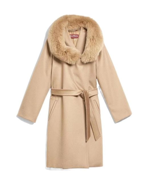 Max Mara Natural Mango Girdle Coat