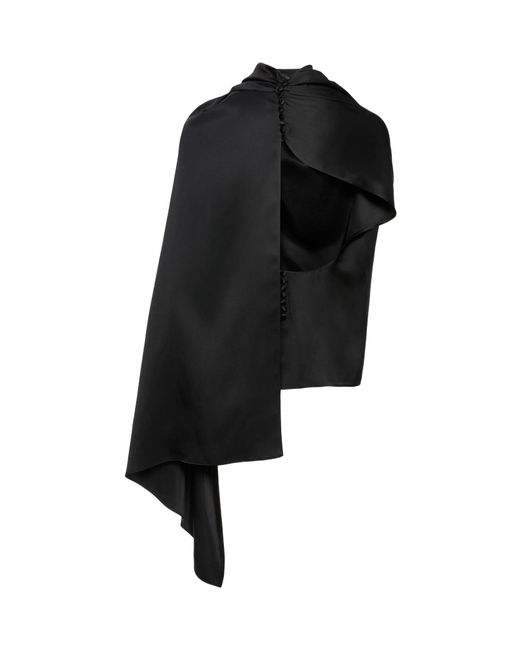 Magda Butrym Black Asymmetric Drape Top