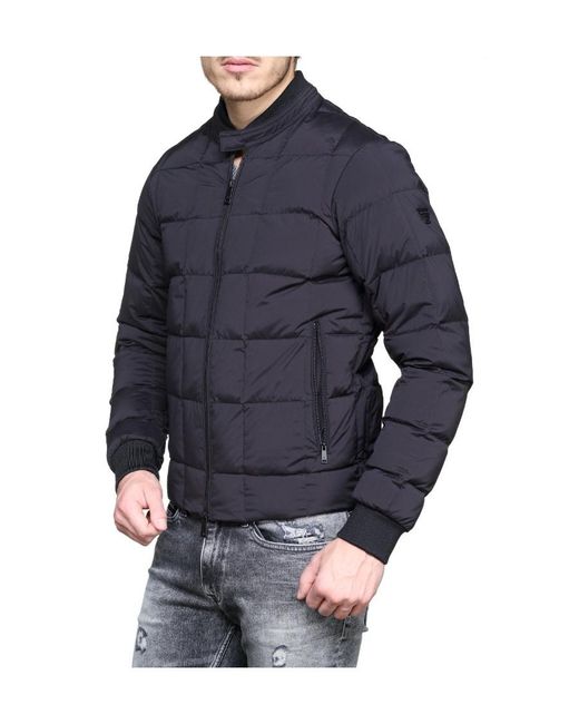 Emporio Armani Blue Quilted Down Jacket for men