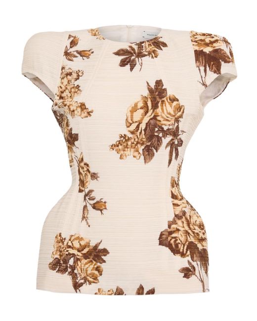 Magda Butrym Natural Short Sleeve Blouse
