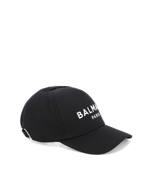 Balmain Black Logo Embroidered Baseball Cap