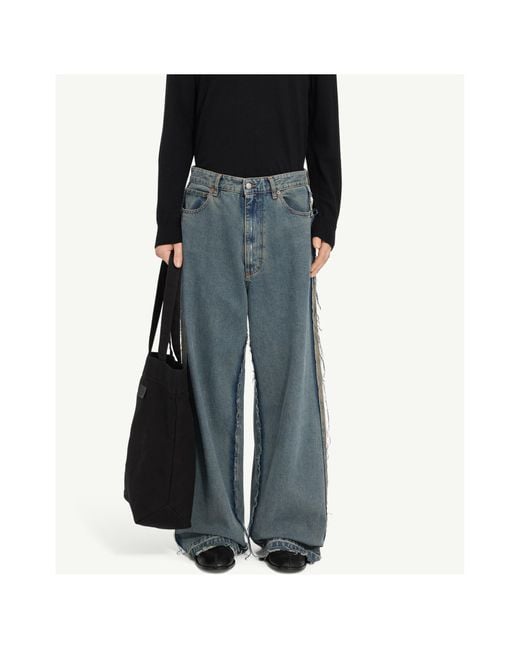 MM6 by Maison Margiela Blue Distressed Straight-Leg Jeans for men