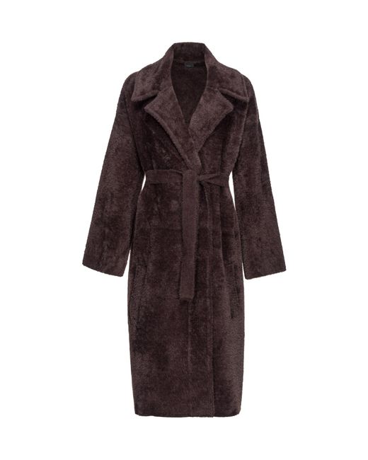 Pinko Purple Uvaggio Belted Faux-Fur Coat